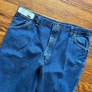 Jean Bleu Denim Big Ben – Made In USA, Taille L (femme) 32, Jambe Droite, Lavage Moyen